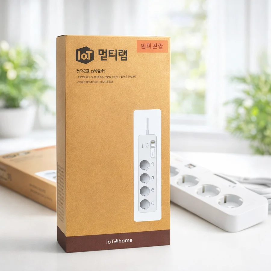 ( NEW ) A Copper Korean Original Power Strip 16A With 4 Outlets and 2 USB Ports, 2 meter cable