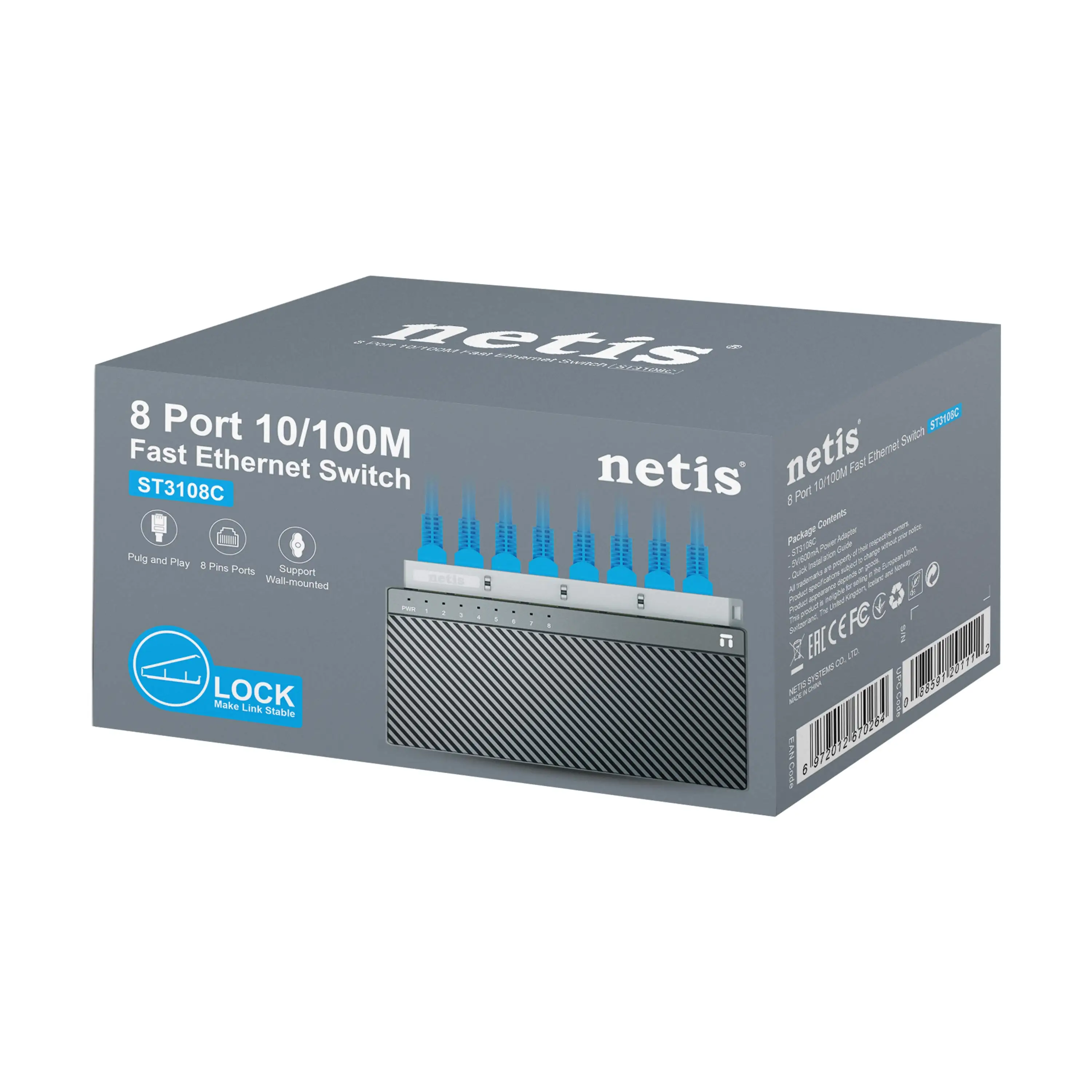 netis 8 Port Fast Ethernet Switch  ST3108C