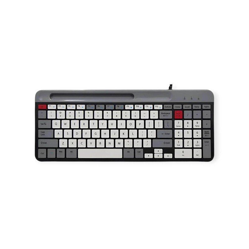 MJK Wired Keyboard - K2 USB S Slim (Slim) with Mobile Phone Holder - Arabic and English