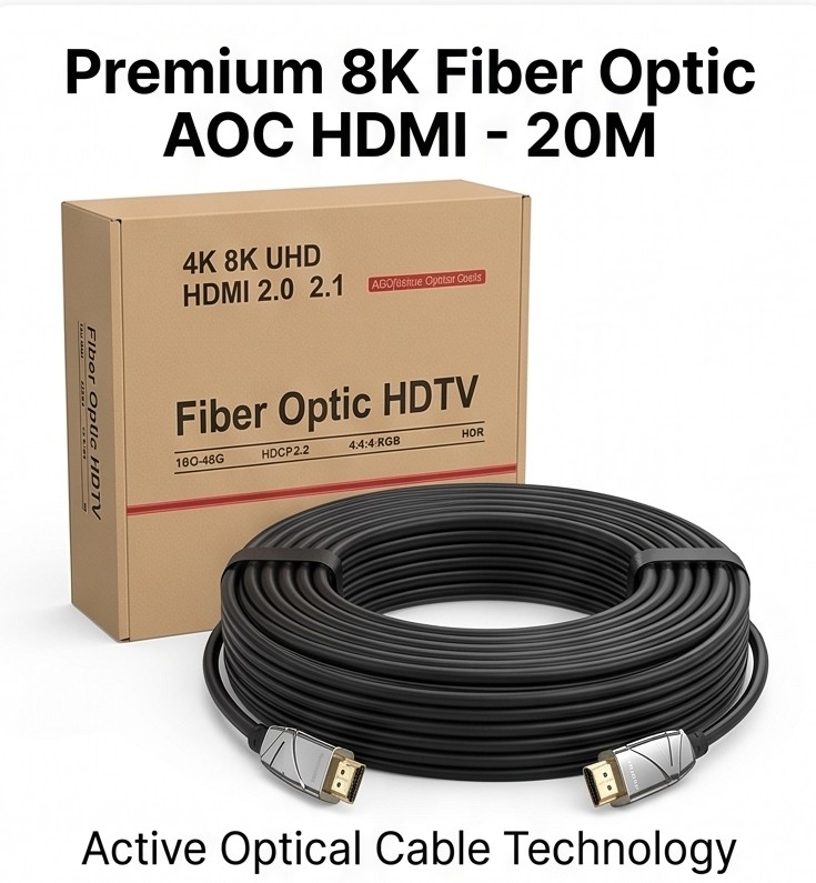 High-Speed Hdmi 2.0 2.1 Fiber Active Optical Cable (Aoc)