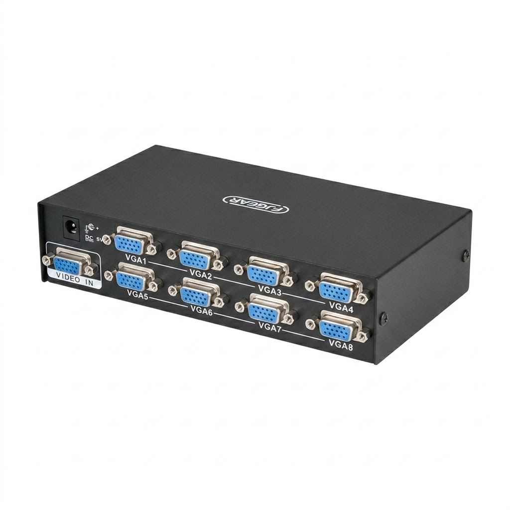 Fjgear Vga HD Splitter 8 Ports 200 MHZ
