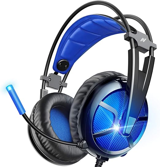 ABKONCORE B58ABKONCORE B581 USB Gaming Headset with 7.1 Surround Sound, PC Headset with Noise Cancelling Microphone, LED Light Headphones 