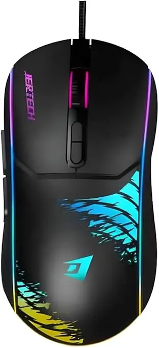 Jertech XP14 Wired Gaming Mouse - RGB High DPI 3600 Frequency 1000Hz Ergonomic Design Wired 1.5M - Black